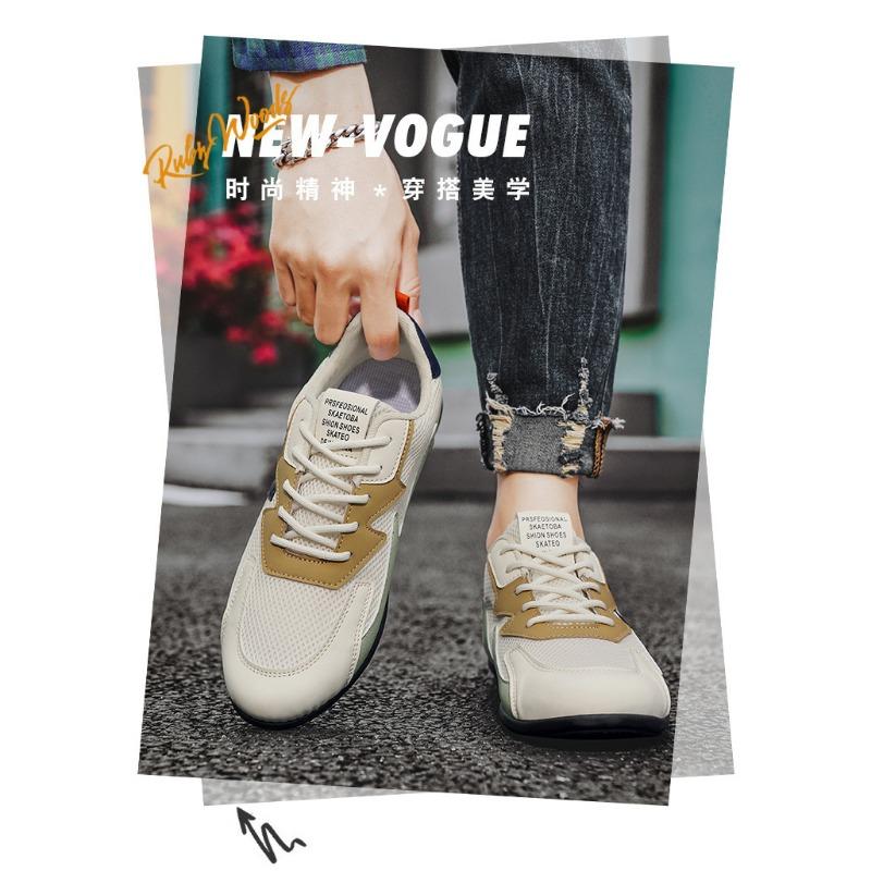 Mens Casual Lace Up Flat Driving Low Top Solid Color Daily Sneakers