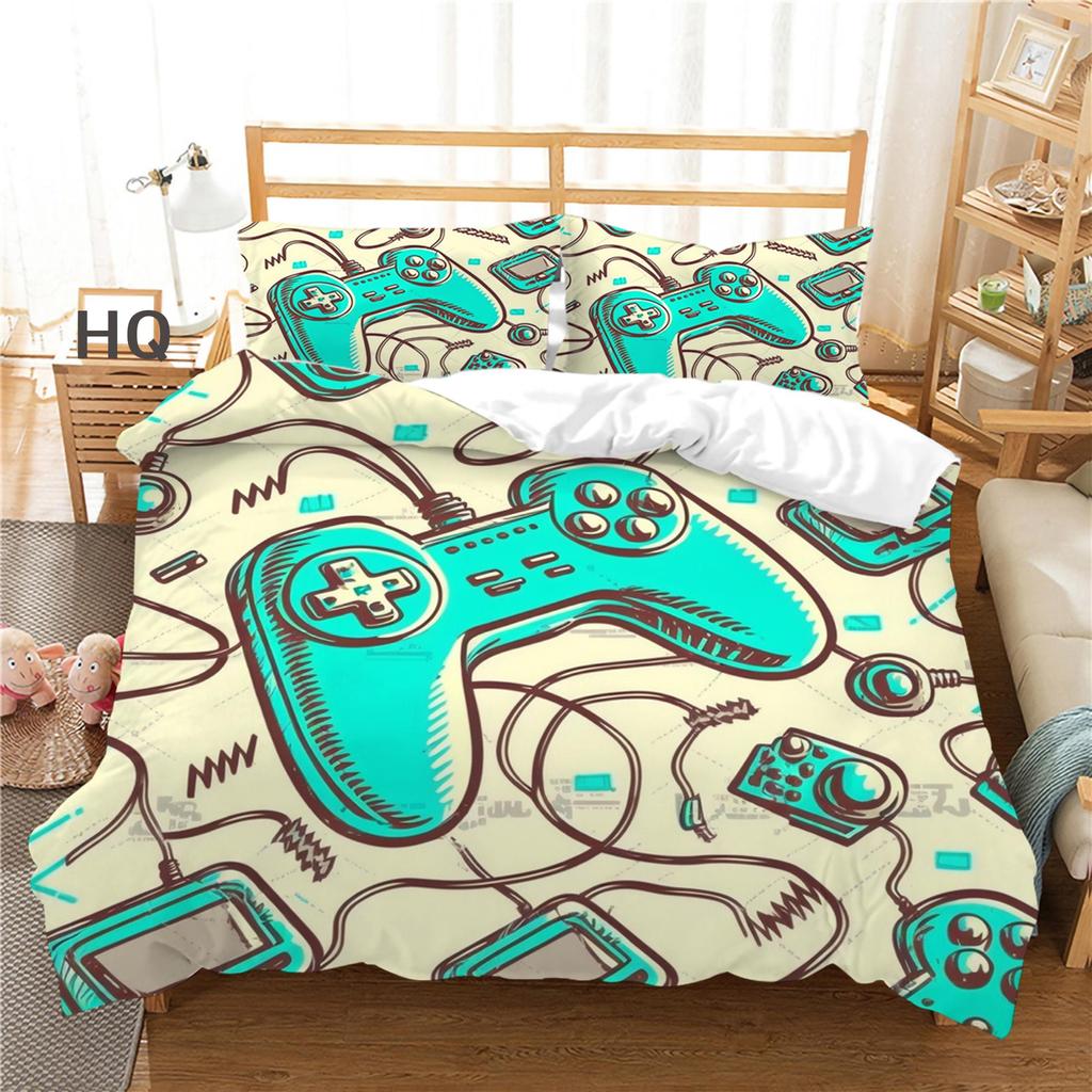 3D Digital Printed Bedding Set Game Machine Pattern Quilt and Pillow Case Set Single/Double Bed Full Size Home Decoration Bedding Set