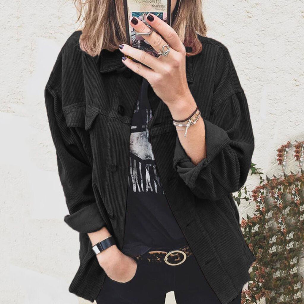 Women's  And Winter Solid Button Long-sleeved Clothes Sweater Coat