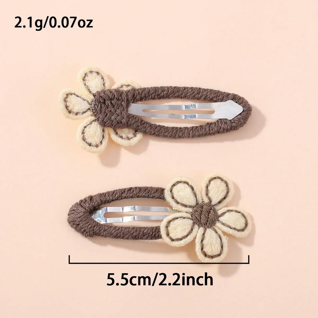 4pcs/set Cute Rabbit Flower Hairclips for Baby Bunny Fabric Hairpins Butterfly Bow Side Broken Bangs Hair Clips Hair Accessories