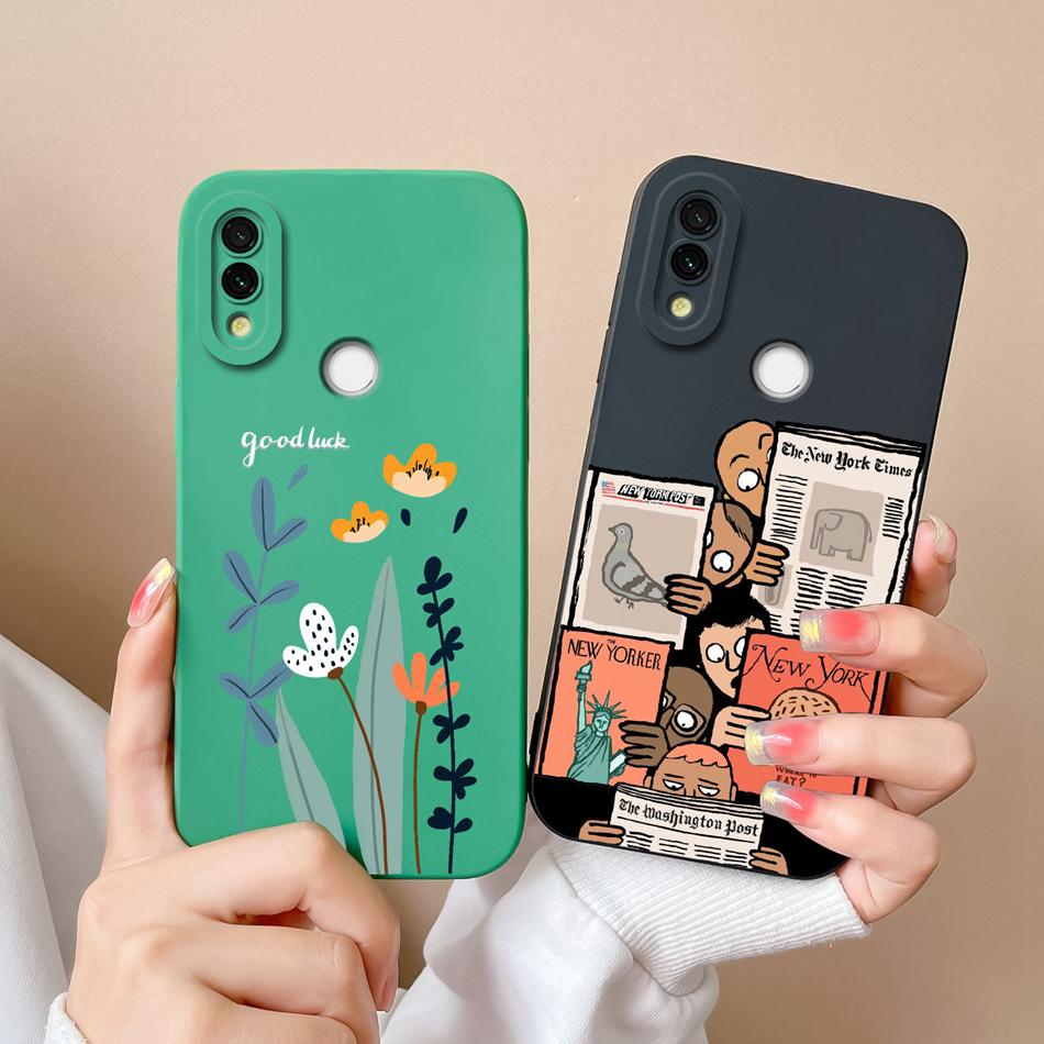 Case Cover For Redmi 7 Cartoon Soft Smooth Liquid Silicone Full Protection Anti Choc Phone Cover For Xiaomi Redmi7 Bumper Fundas