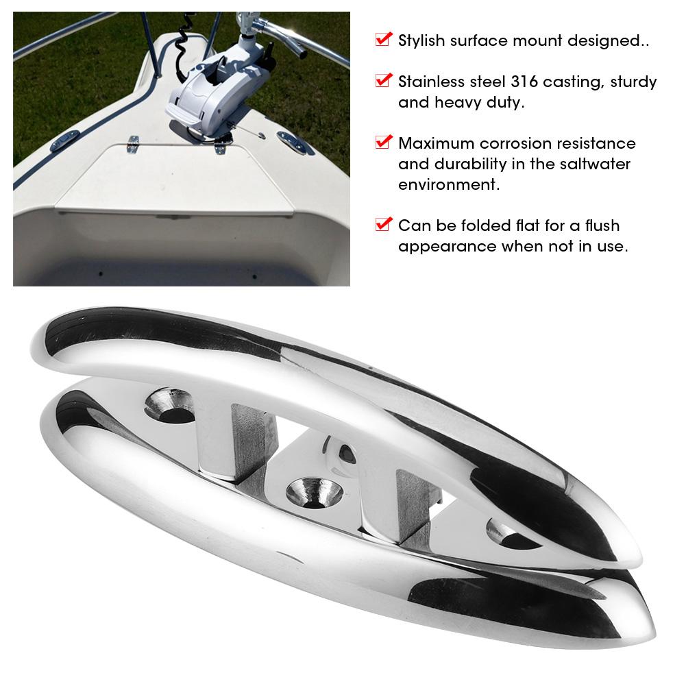 Deck Cleat Deck Cleat 5inch Folding Flip Up Cleat 316 Stainless Steel Dock Deck Hardware Marine Boat Accessories Pull Up Cleat