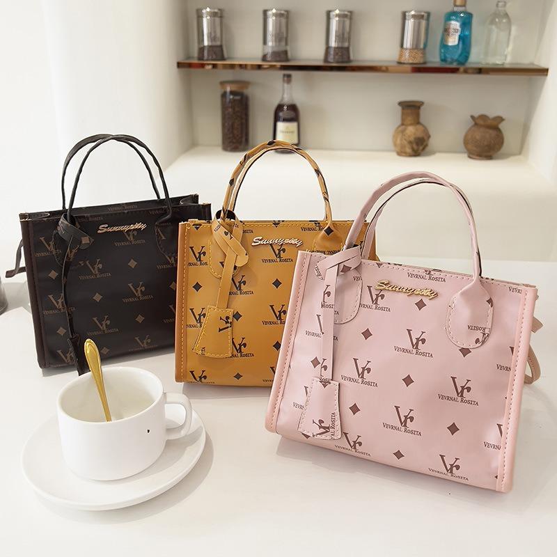 Printed Portable Vegetable Basket Bag, New Women's Bag, Handbag Bag, High-end Bag, Messenger Women's Leisure