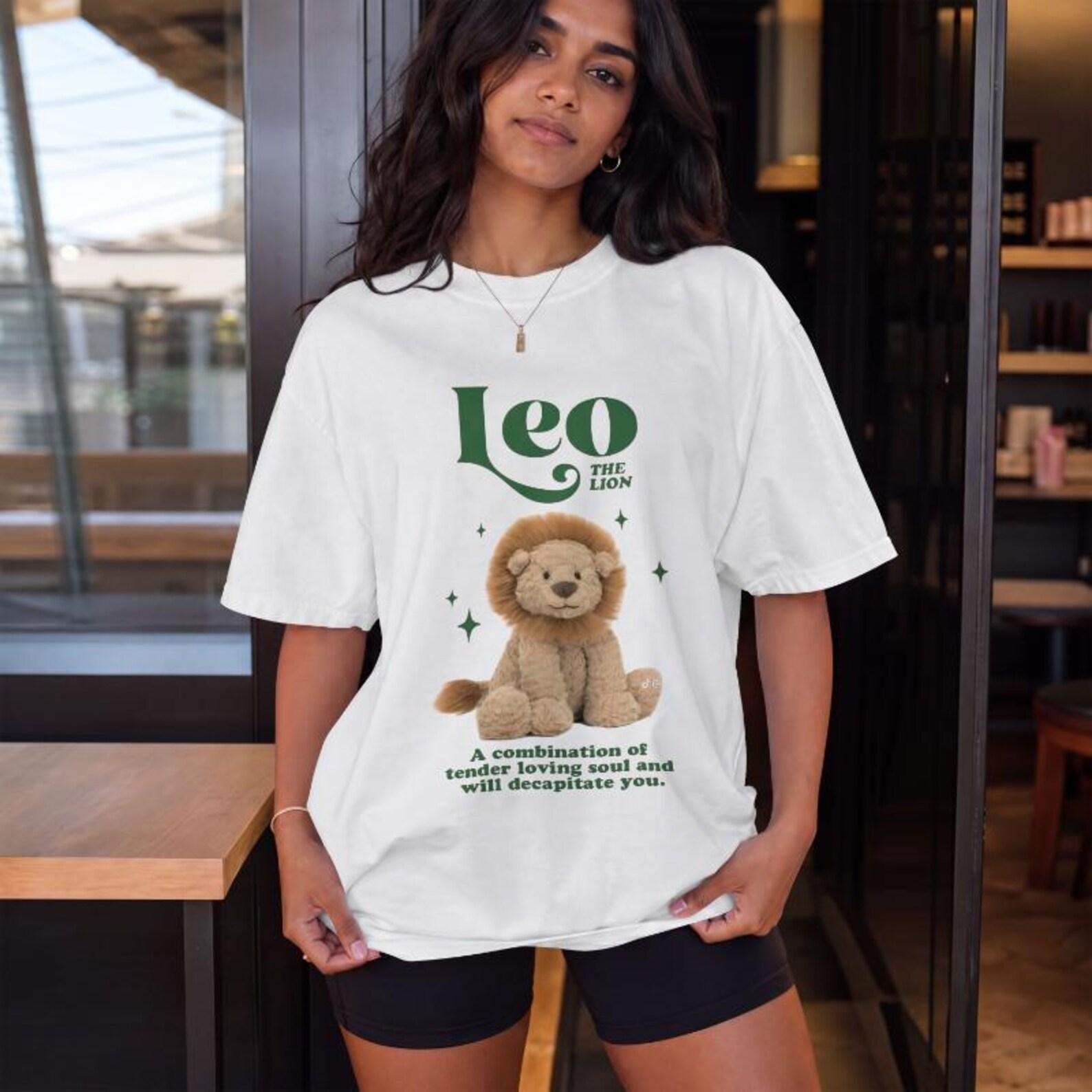 Leo the Lion Zodiac T-Shirt | Comfort Colors® 1717 Astrology Tee S