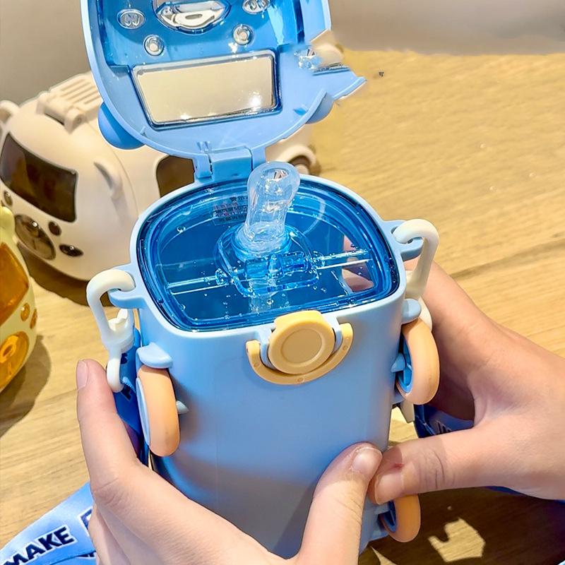 Bus, Car, Children's Plastic Cup, Straw Cup, Portable Food Grade High Temperature Resistant Water Cup