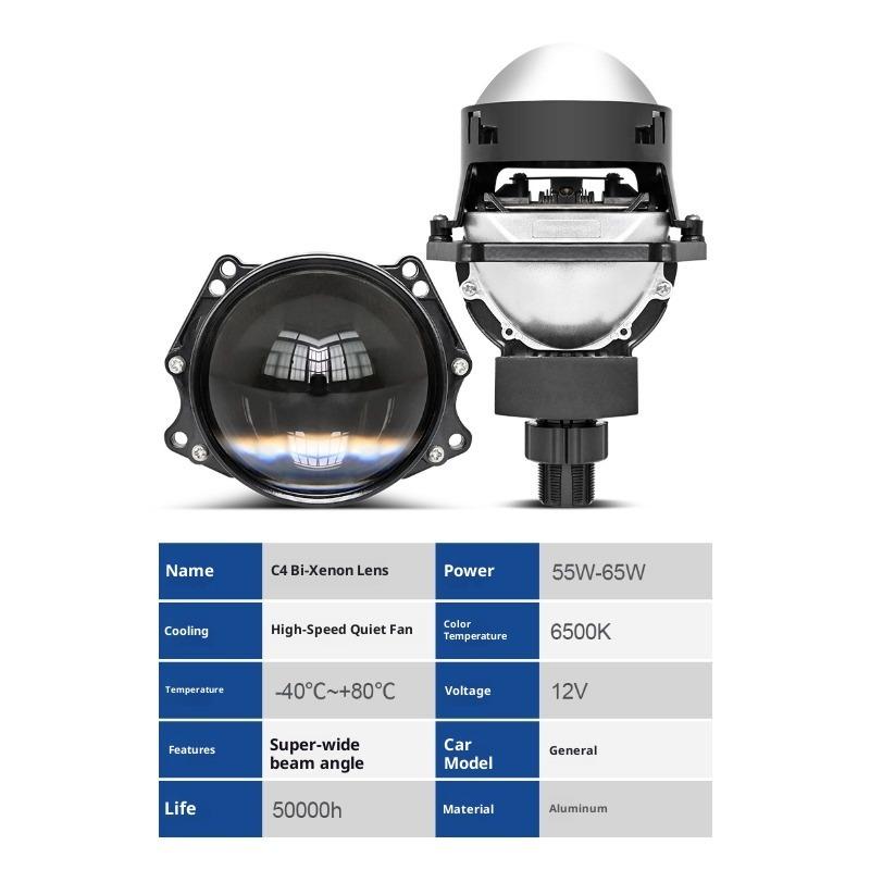 3 Inch Lentilă Dublă Putere Mare Efect Trei Lasere Nedistructiv Cupă Dublă Lampă H4 H7 Mașină Motocicletă Universal