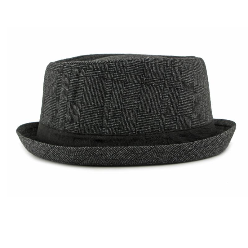 Herbst Winter Hut Herren Britischer Retro Jazzhut Melone Klassischer Karohut