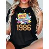 Maglietta Vintage Cassetta Musicale da Donna 1986 - T-shirt Grafica Retrò Anni '80 con Compleanno 1986