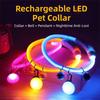 Adjustable Size LED Dog Collar Multi-Color Light Detachable Pendant USB Rechargeable Collar PVC Material Bright LED