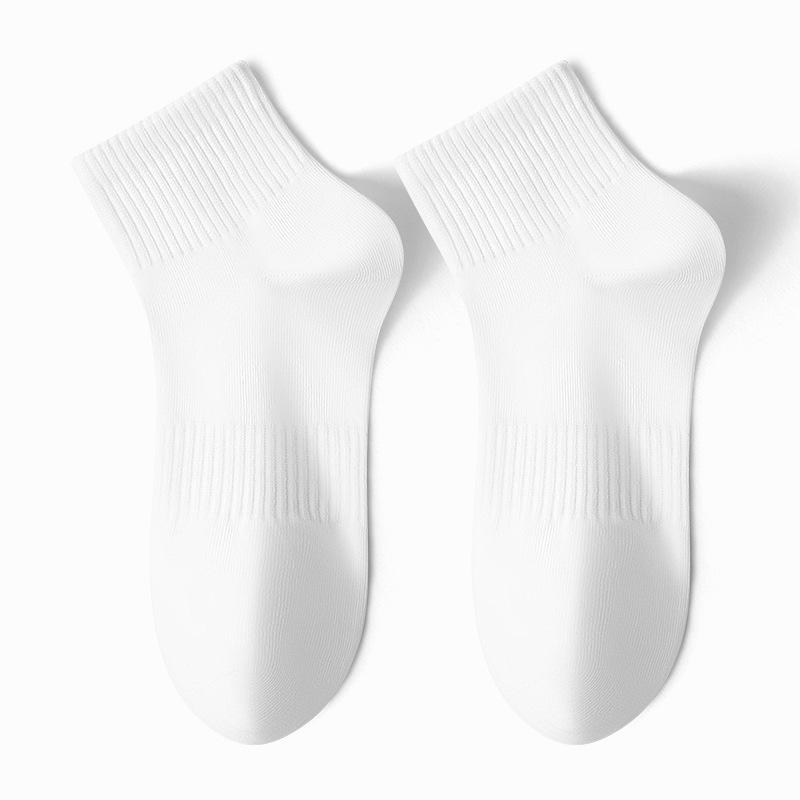 Male Spring and Summer Solid Color Vertical Bar Movement Antibacterial Breathable Non Slip Short Tube Cotton Socks