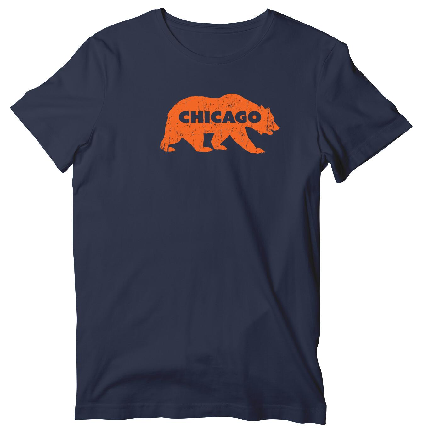 Bear of Chicago Short Sleeve TShirt, Football T-shirt For Women and Men S разноцветный