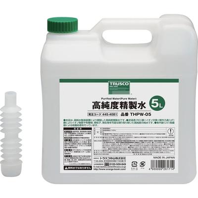TRUSCO Purified THPW05 High-Purity Water, Clear, 5L,