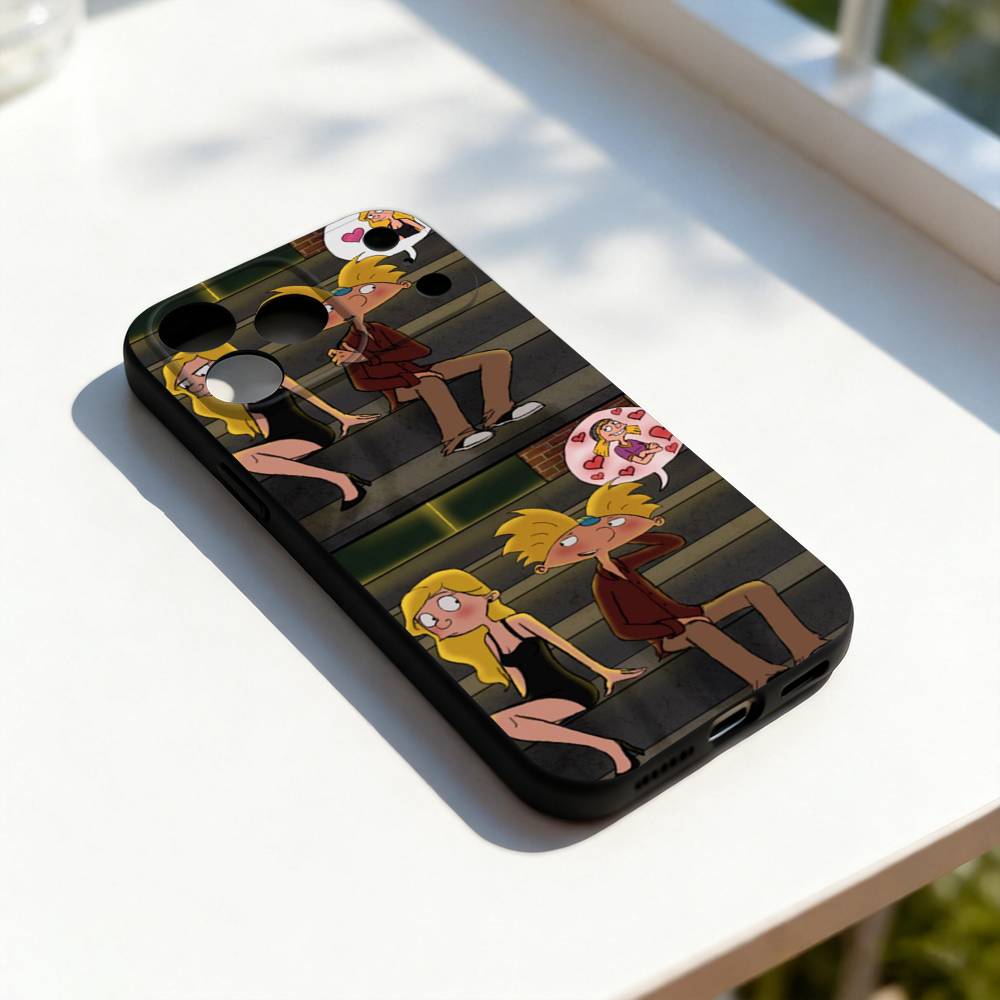 

Hey Arnold Helga Cool Phone Case For iPhone 17,16,15,14,13,12,11,Pro,Max,Plus,E,SE4,Air,Mini Black Precise Hole Matching iPhone16promax