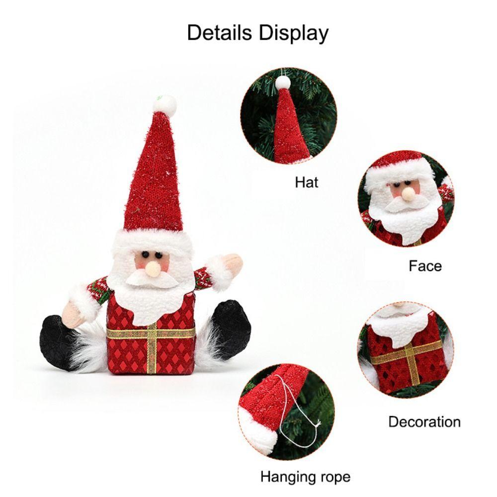 Hanging Style Christmas Hanging Ornament Creative Santa Claus Figurine New Gift Box Doll Holiday