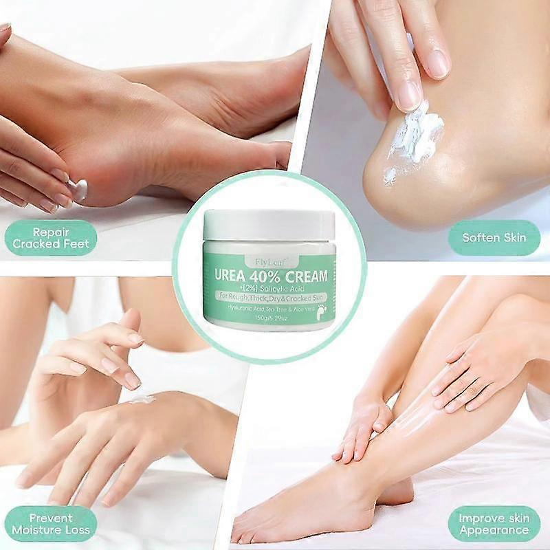 Harnstoffcreme 40% Plus Salicylsäure Fußcreme für trockene rissige Fersen Füße Knie weniger