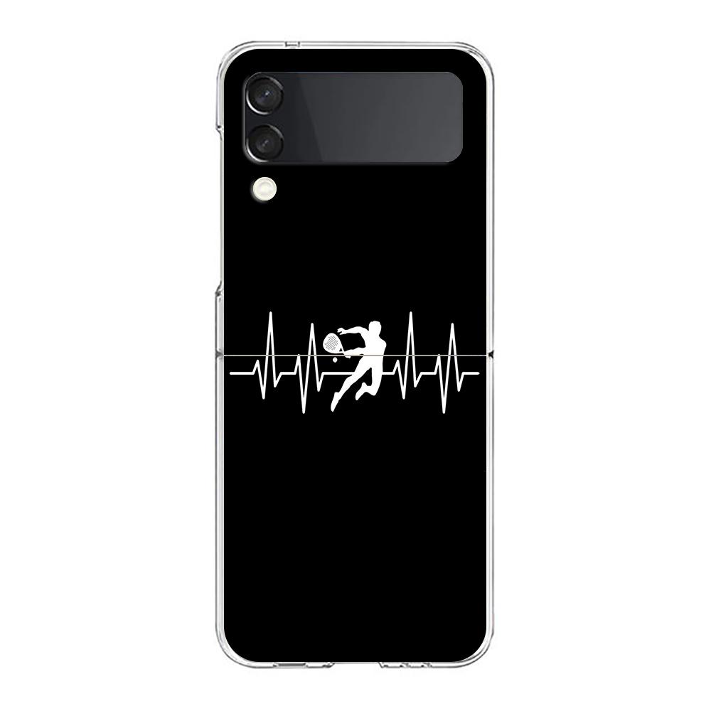 

Phone Case For Samsung Galaxy Z Flip 3 4 5 Hard Folding Clear PC Bumper Tennis Ball Sport For Samsung Z Flip 6 Cover Samsung Z Flip 4
