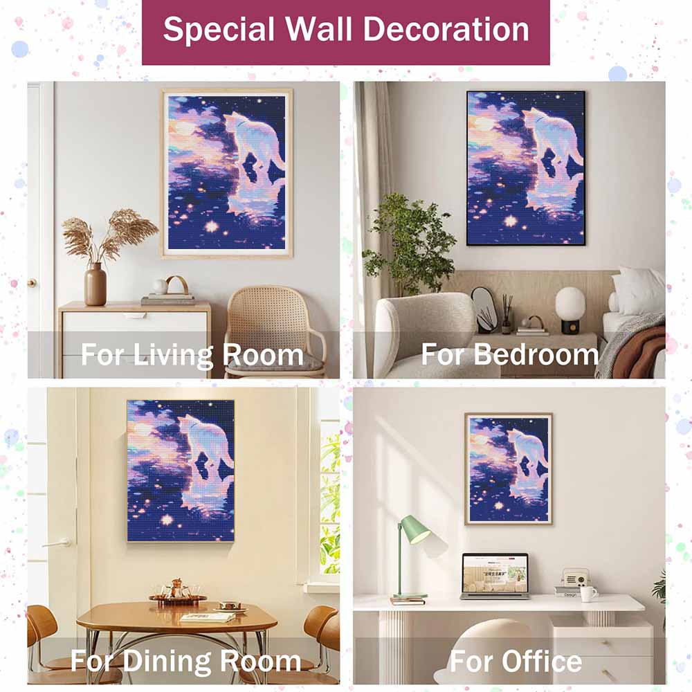Diamond painting DIY kit starry night sky clouds aesthetic art for home room decoration