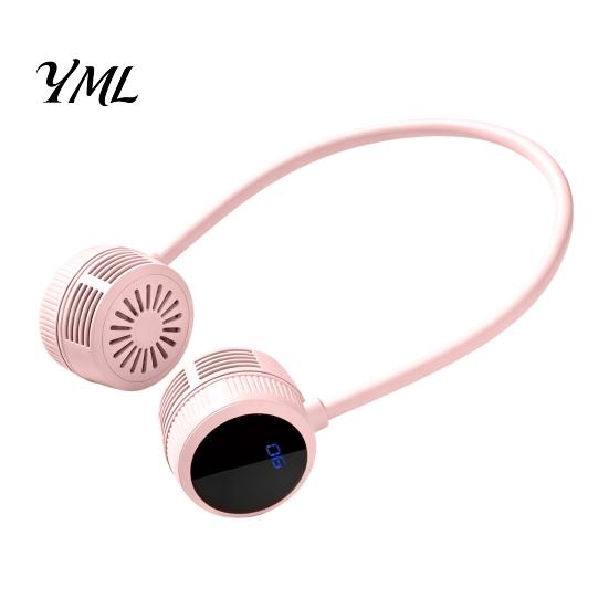 Outdoor Sports Cooling Device Portable Neck Fan, Hands Free Bladeless Fan with 3 Speed, USB Wearable for Travel Rechargeable Quiet Personal