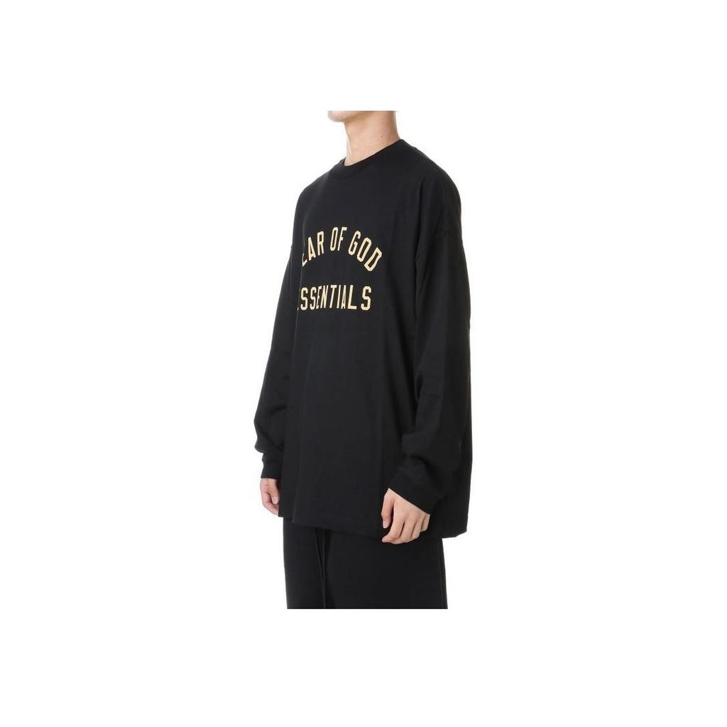 Fear of God Essentials Jersey Tričko s dlouhým rukávem Černé Pánské Topy 125BT244200F