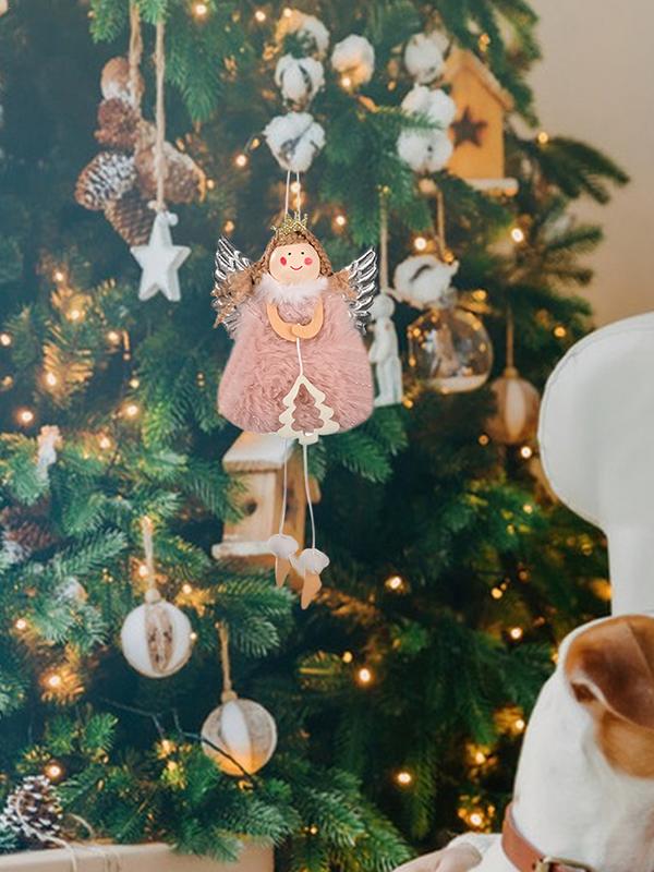 Christmas Angel Girl Doll Pendant Xmas Tree Hanging Pendants Angel Girl Plush Toy Christmas Home Decoration Kids Gifts