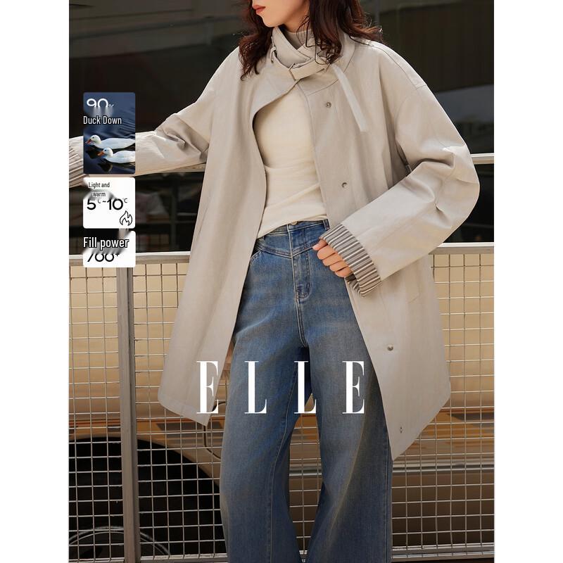 ELLE Women s Lightweight Stand Collar Down Jacket L
