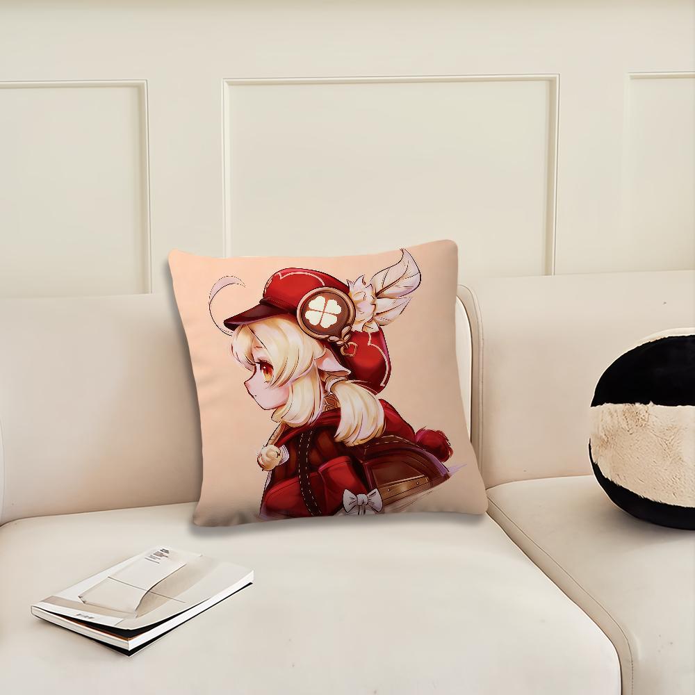 Game Genshin Impact cute a cushion cover Pillow Cover Decoration Room Home Sofa living Office Car Nordic Simplicity