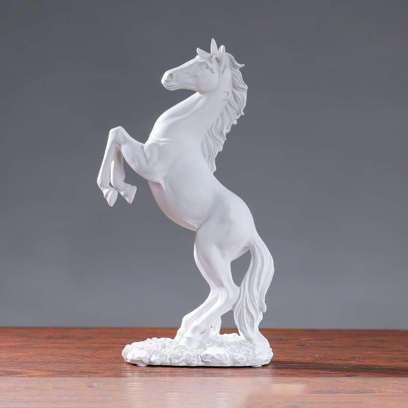Harz Statue Golden Weiß Schwarz Pferd Figur Nordic Abstrakte Ornamente Für Figuren Für Innen Skulptur Zimmer Home Decor