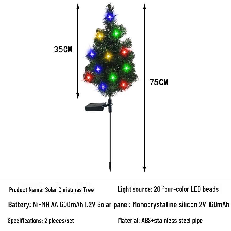 Solar Christmas Tree LED Lawn Light