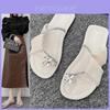 Stylish Women's Flat French Toe Slip-on Sandals With Soft Pu Sole For Summer Wear