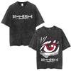 Washed Vintage Anime Death Note Ryuk T Shirts Men Women Fashion Oversized Crewneck Tshirts Mens Cartoon Manga Merch Streetwear