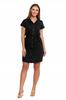 Women's Linen Dress Oversized Shirt Dress with Buttons Stylish MORAJ 3XL BLACK