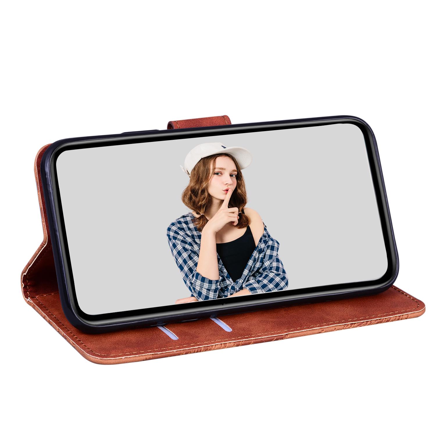

For Google Pixel 7 Pro 5G Butterfly Pattern Printing PU Leather Wallet Flip Case Stand Function Shockproof Phone Cover Brown