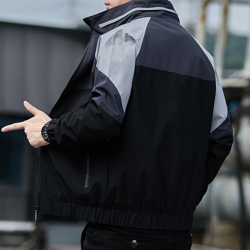 Jackets Men's Spring and Autumn Korean Trendy Tops Autumn Men's New Thin Color Blocked Casual Sportswear