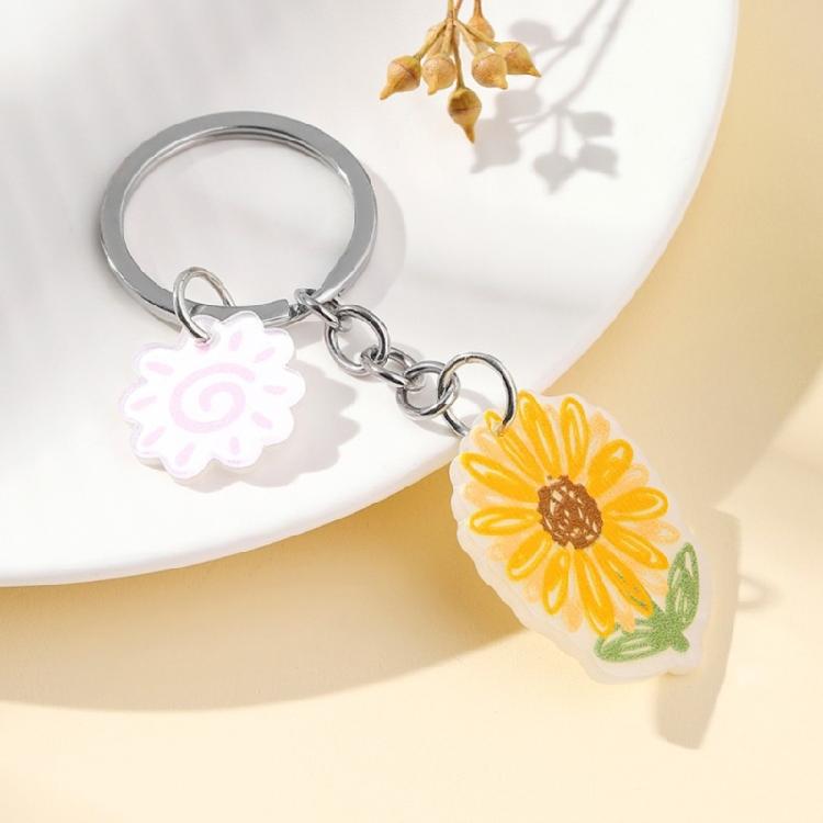 Flower Butterfly Heart Keychains Cartoon Pendant Keyring Handbag Charm Pendant