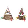 Bird Toys Foraging Wall Toy Hanging Seagrass Woven Climbing Mat with Colorful Chew Toys for Lovebirds Finches Conures