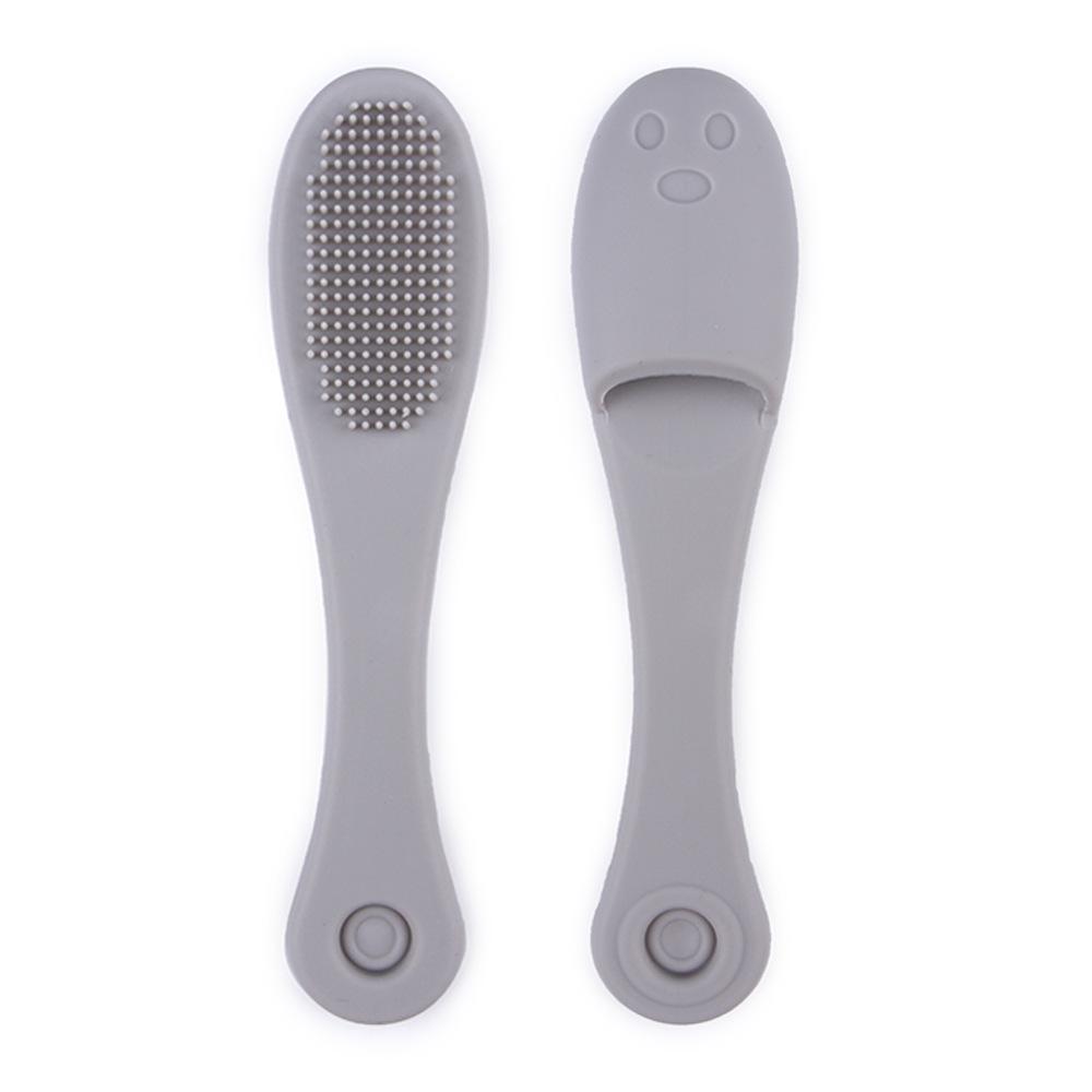 

Зубная щетка для собак для удаления зубного камня, зубного камня и неприятного запаха изо рта, чистка мягких силиконовых зубов для собак, чистка напальчников, поилок для домашних животных светло-серый