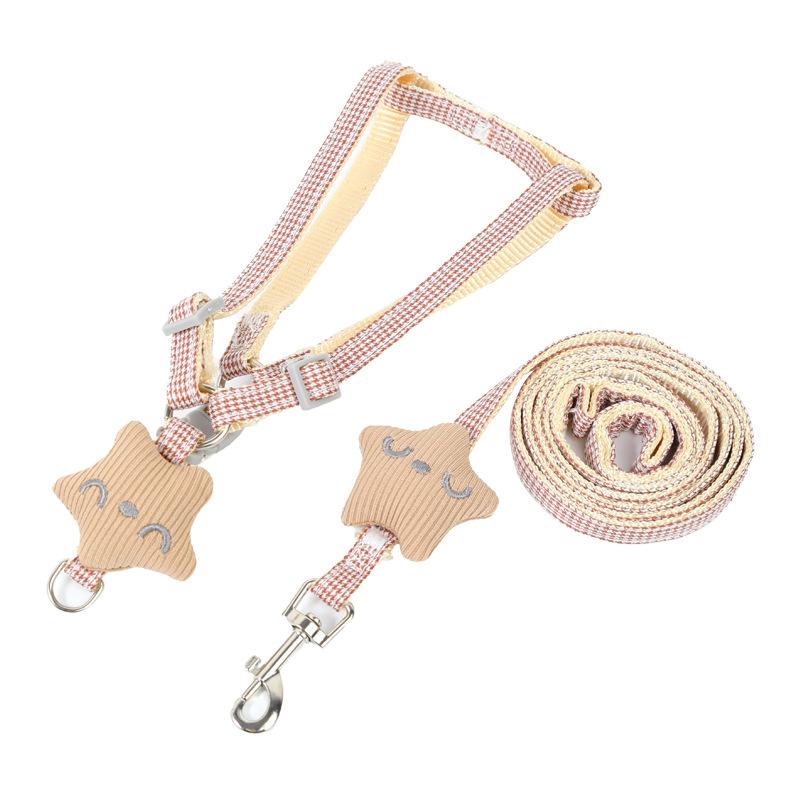 Cat Traction Rope Special Traction Small Starfish Nylon Pet Chest Strap Cute Walking Cat Rope When Going Out To Prevent Breaking Free