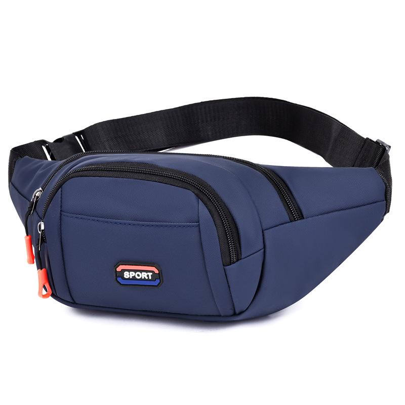 2025 new leather film waterproof fanny pack men's simple large-capacity cash register change messenger bag retro sports breast bag