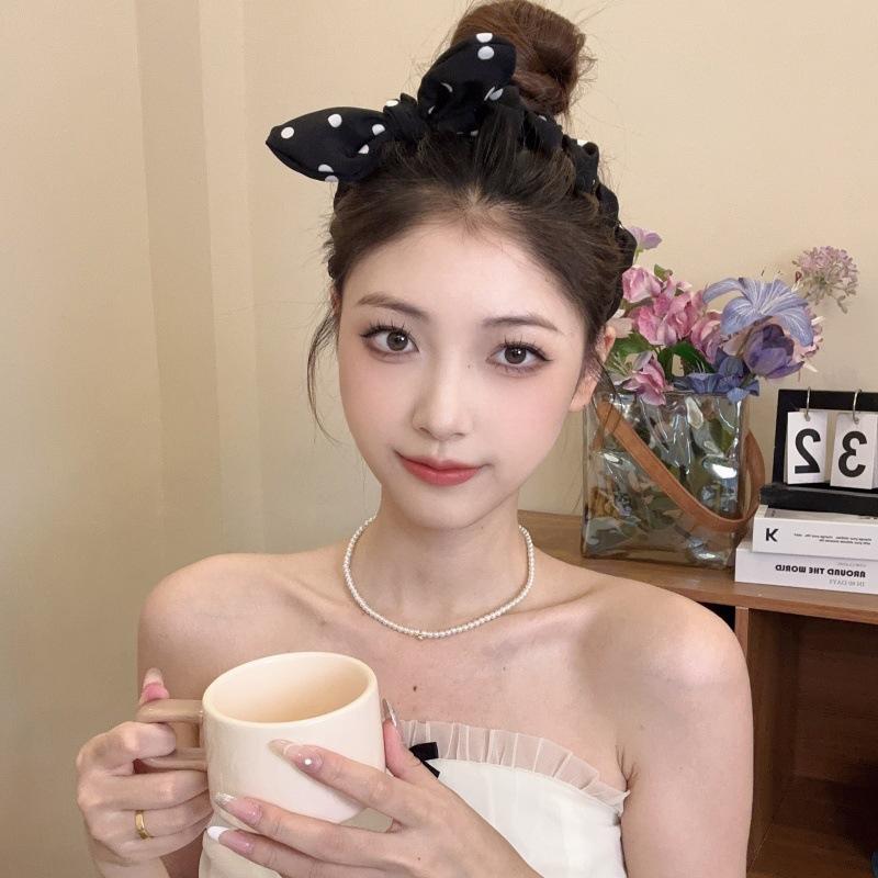 Elegant Polka Dot Bow Toothed Hairband For Women Girls Sweet Hair Ornament Headband Hair Hoop  Hair Accessories Gift