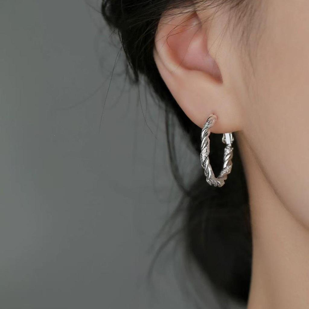 2025 Women's Niche Design 925 Sterling Silver Twisted Stud Earrings – Light Luxury Ear Jewelry with High-End Feel