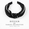 Korean Style Women's Striped Criss-Cross Bow Headband for Yoga & Face Washing