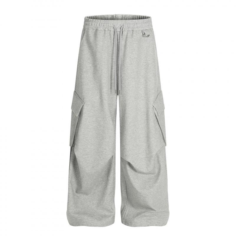 Guan Qu 26 Spring Retro Unisex Casual Trousers S серый