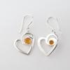 Natural Citrine Gemstone Silver Partywear Earring 1.5" 925 Sterling Silver Jewelry For Anniversary Gift Ce-21-8