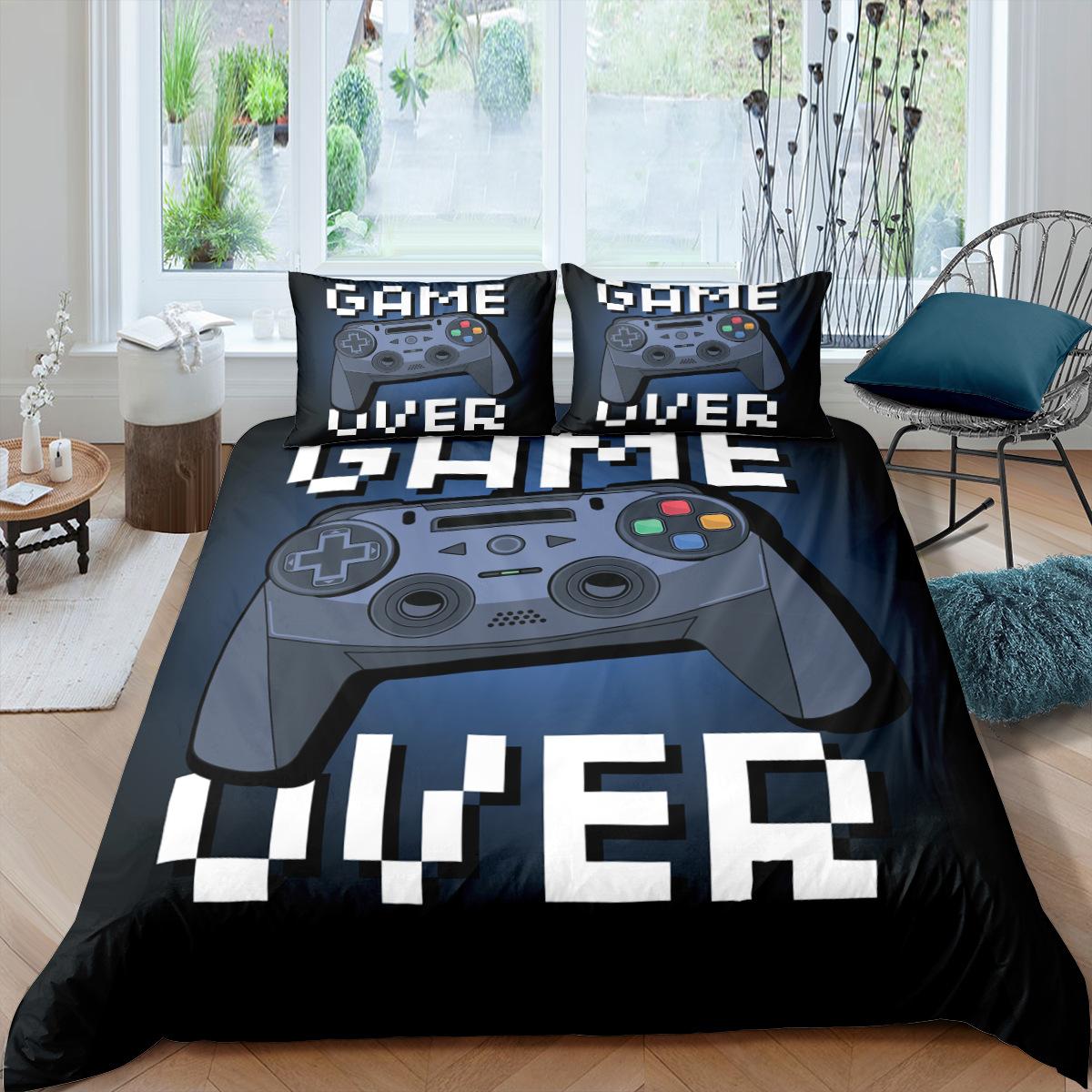 

Комплект постельного белья с 3D-плеером, игровая ручка, пододеяльник, наволочка, 2/3 предмета, мягкое украшение для дома для мальчиков-энтузиастов игр и мужских комнат Baby 100x135cm