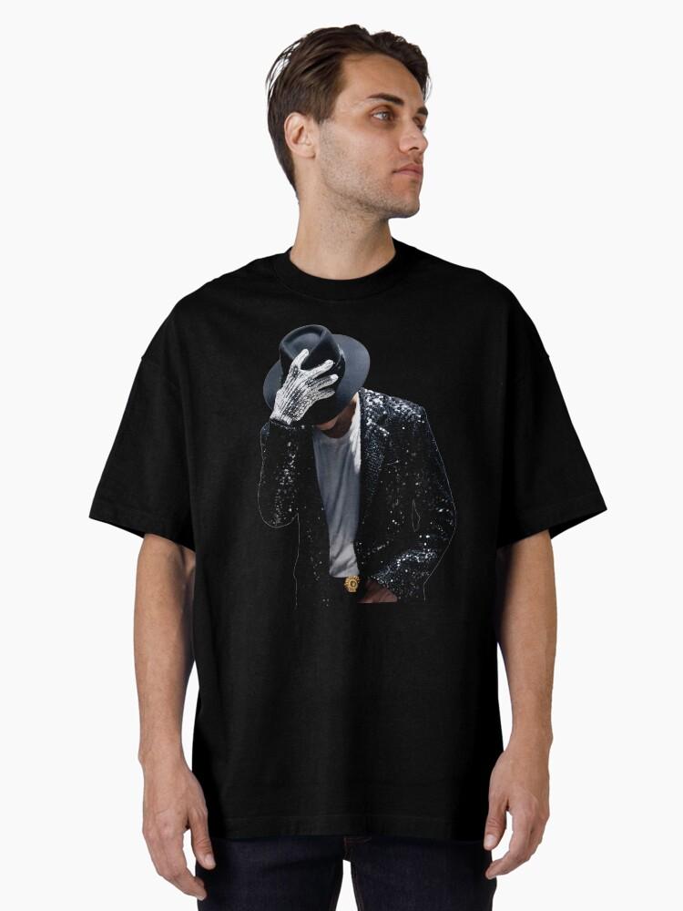 Michael Jackson Michael Jackson King Of Pop Iconic Fedora Sequin Glove Silhouette Moonwalk Legend Fan Art Oversized T-Shirt