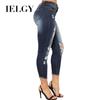IELGY Cropped Jeans Damen Mode Loch Hohe Elastische Füße Enge Dünne Hüften Bequeme Unterseite