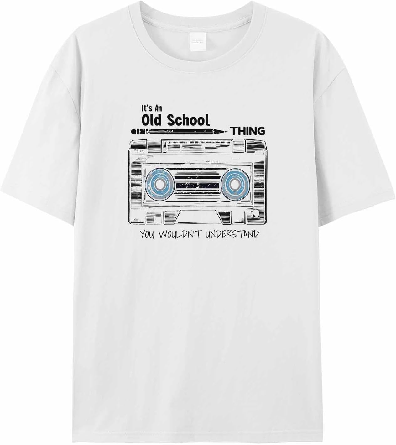 

T Shirts for Women Graphic Tees Vintage Tape Crew Neck Short Sleeve Shirts for Women Art Casual T-Shirt 5XL різнокольоровий