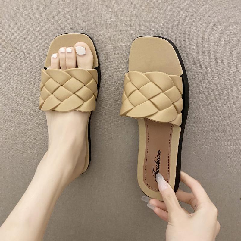 Women's Summer Diamond Pattern One-Strap Slippers: Indoor & Outdoor Wear