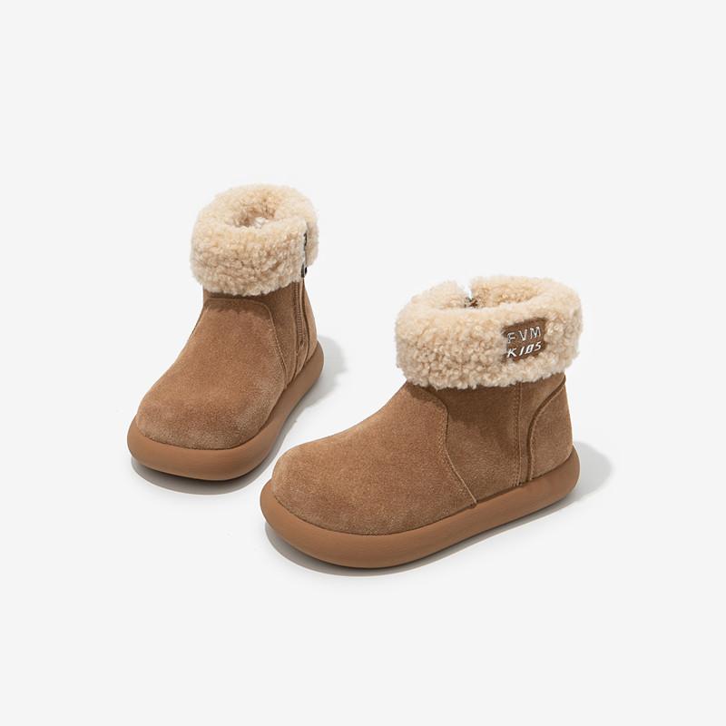 Winter Warm Snow Boots for Girls Thickened Fleece-lined Cotton Shoes for Children Fashionable Non-slip Cotton Boots for Toddlers