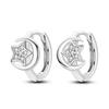 New 925 Sterling Silver Star Moon Earrings for Women Sparkling Zircon Ear Studs Luxury Romantic Fine Jewelry Gift for Girl